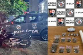 PM recupera moto furtada e prende homem por tráfico de drogas, no Porto Real