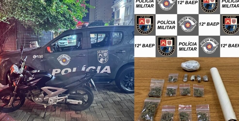 PM recupera moto furtada e prende homem por tráfico de drogas, no Porto Real