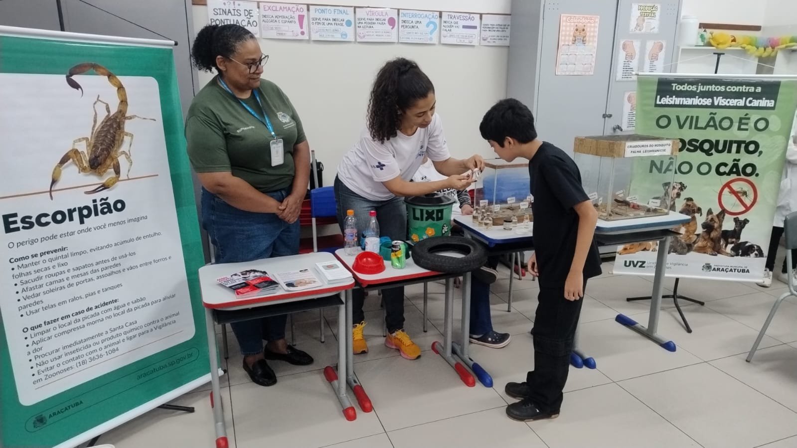 Araçatuba leva ação educativa sobre dengue e zoonoses a escola municipal