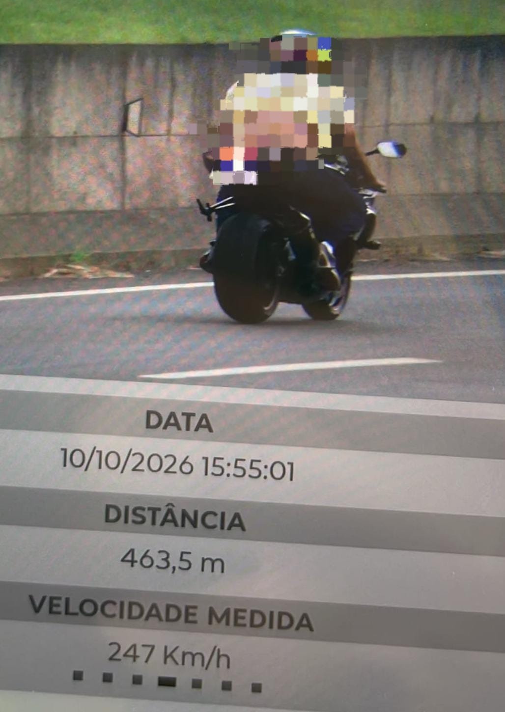 Moto é flagrada a 247 km/h em rodovia de Birigui e motorista pode perder a CNH